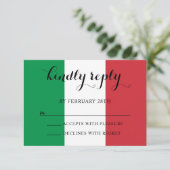イタリア国旗の色を使った結婚式の返信カード「返信お願いします」 出欠カード (スタンド正面)