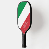 イタリア国旗の色ストライプのパーソナライズされた ピックルボールラケット (左)