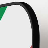 イタリア国旗の色ストライプのパーソナライズされた ピックルボールラケット (左詳細)