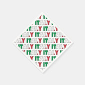 イタリア国旗の色タイポグラフィパターンハート スタンダードカクテルナプキン (角)