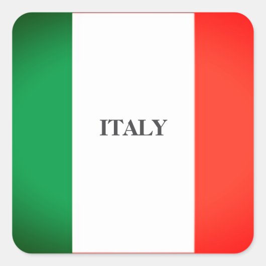 イタリア国旗の色 スクエアシール (正面)