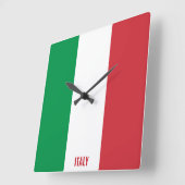イタリア国旗の輝く愛国心 スクエア壁時計 (傾斜)