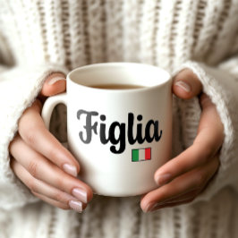 イタリア国旗のFigliaマグカップ - 娘へのギフト コーヒーマグカップ