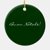 イタリア国旗を持つスイートサンタクロース セラミックオーナメント (裏面)