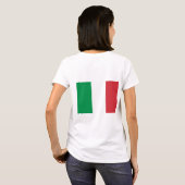 イタリア国旗を持つ女性のフリースジップジョガー Tシャツ (裏面フル)