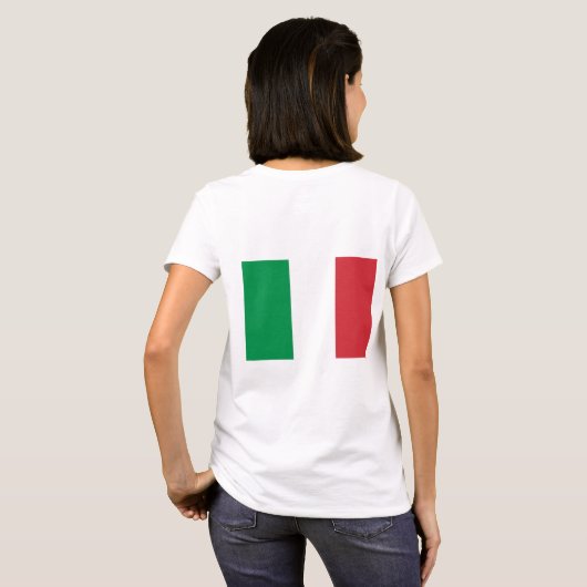 イタリア国旗を持つ女性のフリースジップジョガー Tシャツ (裏面フル)