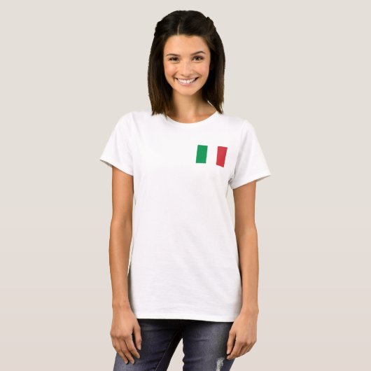 イタリア国旗を持つ女性のフリースジップジョガー Tシャツ (正面フル)