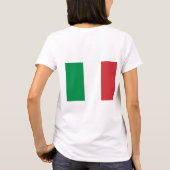 イタリア国旗を持つ女性のフリースジップジョガー Tシャツ (裏面)