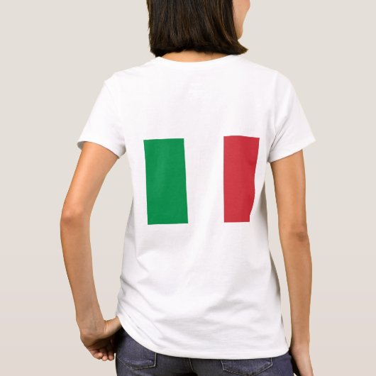 イタリア国旗を持つ女性のフリースジップジョガー Tシャツ (裏面)