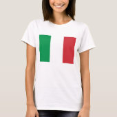 イタリア国旗を持つ女性Tシャツ Tシャツ (正面)