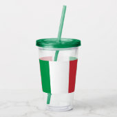 イタリア国旗を持つ愛国的なアクリルタンブラー アクリルタンブラー (裏面)