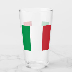 イタリア国旗を持つ愛国的なガラスカップ タンブラーグラス