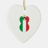 イタリア国旗を身にまとった天使 セラミックオーナメント (右)