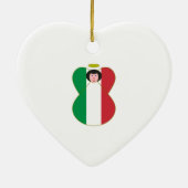 イタリア国旗を身にまとった天使 セラミックオーナメント (裏面)