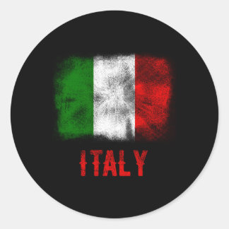 イタリア国旗アメリカイタリアンプライド伝統 ラウンドシール