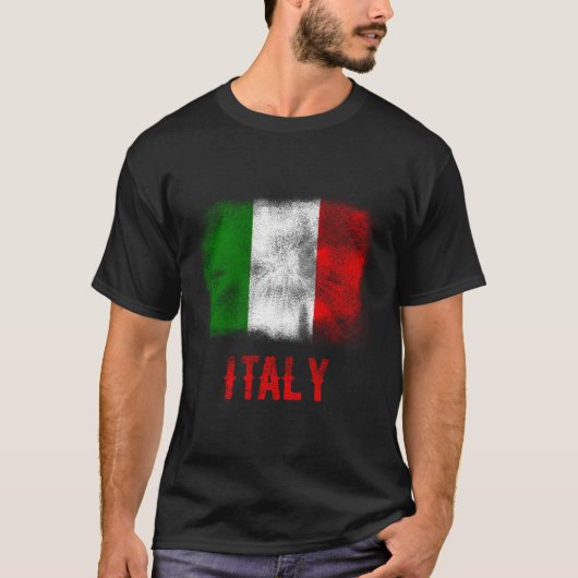 イタリア国旗アメリカイタリアンプライド伝統 Tシャツ (正面)