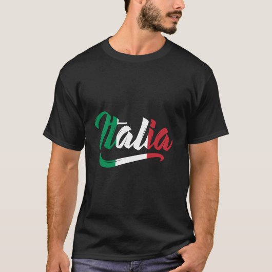 イタリア国旗イタリアイタリアンイタリアノファミリー伝統 Tシャツ (正面)