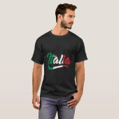 イタリア国旗イタリアイタリアンイタリアノファミリー伝統 Tシャツ (正面フル)