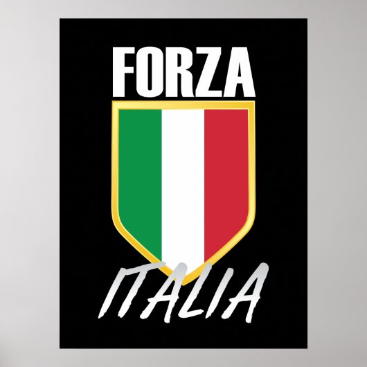 イタリア国旗イタリアンのサッカー ポスター (正面)