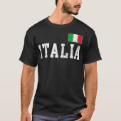 イタリア国旗イタリアンフェ動揺してードメンワム Tシャツ (正面)