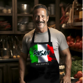 イタリア国旗イタリアンブラックエプロン エプロン