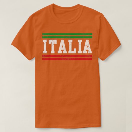 イタリア国旗イタリアンヴィンテージ動揺して Tシャツ (デザイン正面)