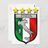 イタリア国旗イタリア国旗イタリアの地図サッカー愛好家 ポストカード (正面/裏面)