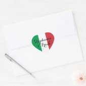 イタリア国旗カラーのウェディング ハートシール (封筒)