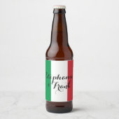 イタリア国旗カラーのウェディング ビールラベル (正面)