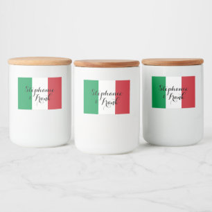 イタリア国旗カラーのウェディング フードラベル
