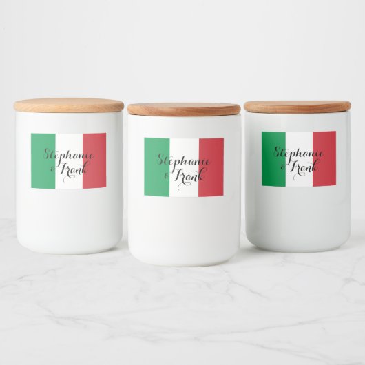 イタリア国旗カラーのウェディング フードラベル (ボトル)
