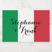 イタリア国旗カラーのウェディング フードラベル (シングルラベル)