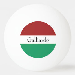 イタリア国旗カラー 姓 名 カスタムデザイン 卓球ボール