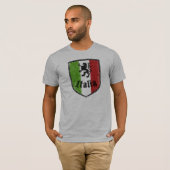 イタリア国旗クレストグレーTシャツ Tシャツ (正面フル)