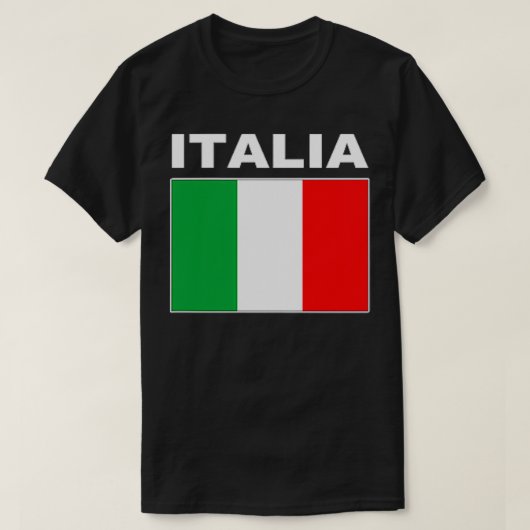イタリア国旗クールイタリアンギフトトップ Tシャツ (デザイン正面)
