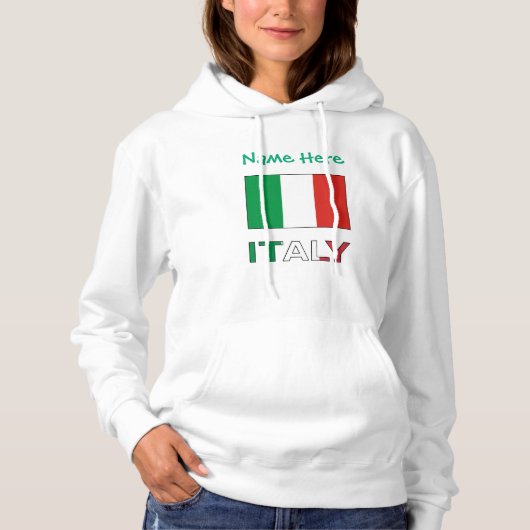 イタリア国旗グリーンカスタマイズ パーカ (正面)