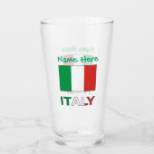 イタリア国旗グリーン パーソナライズ タンブラーグラス (正面)