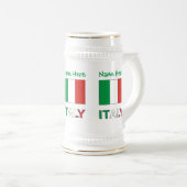 イタリア国旗グリーン パーソナライズ ビールジョッキ (正面右)