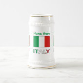 イタリア国旗グリーン パーソナライズ ビールジョッキ (中央)