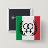 イタリア国旗サッフィックシンボルバッジ 缶バッジ (正面&裏面)