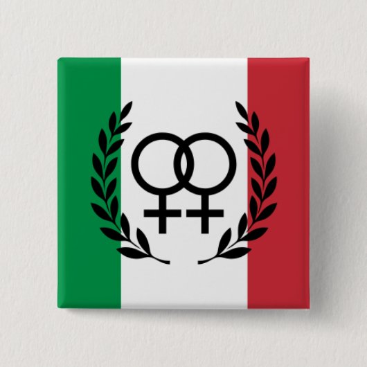 イタリア国旗サッフィックシンボルバッジ 缶バッジ (正面)