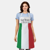 イタリア国旗シェフ ノンナ 面白いギフト エプロン (着用した状態)