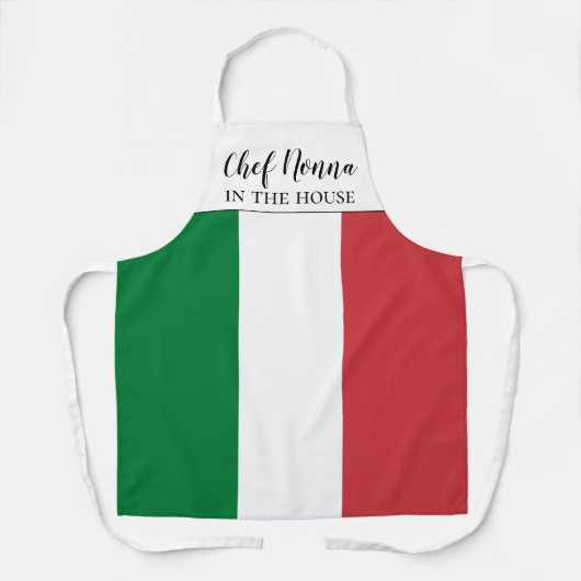 イタリア国旗シェフ ノンナ 面白いギフト エプロン (正面)