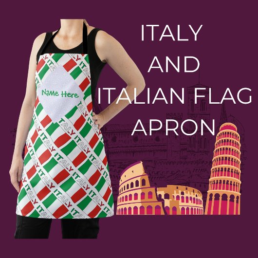 イタリア国旗タイルのカスタマイズされたヘリテージ デザイン エプロン