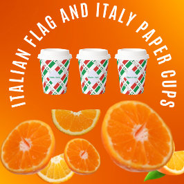 イタリア国旗タイルカスタムヘリテージデザイン 紙コップ