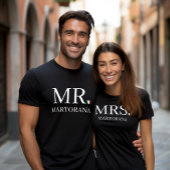 イタリア国旗ハートのMR. ペアの旧姓Tシャツ Tシャツ
