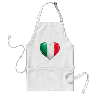 イタリア国旗ハートキッチンエプロン スタンダードエプロン
