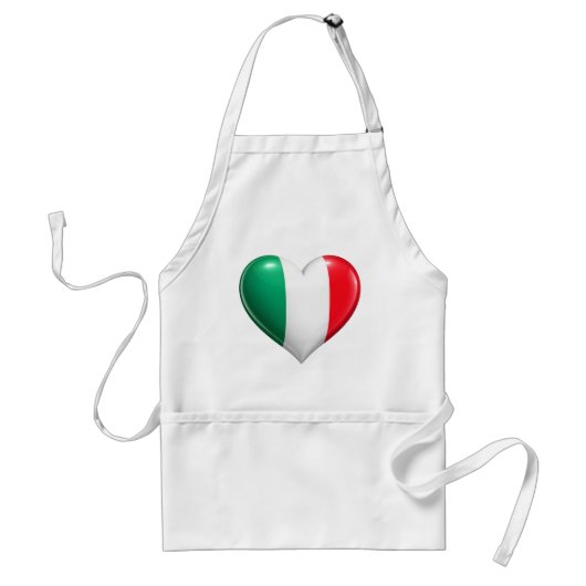 イタリア国旗ハートキッチンエプロン スタンダードエプロン (正面)