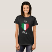 イタリア国旗ハートピサシティ Tシャツ (正面フル)