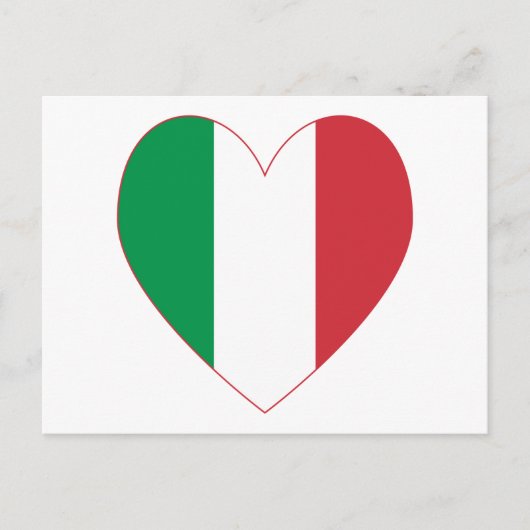 イタリア国旗ハート赤縁ど ポストカード (正面)